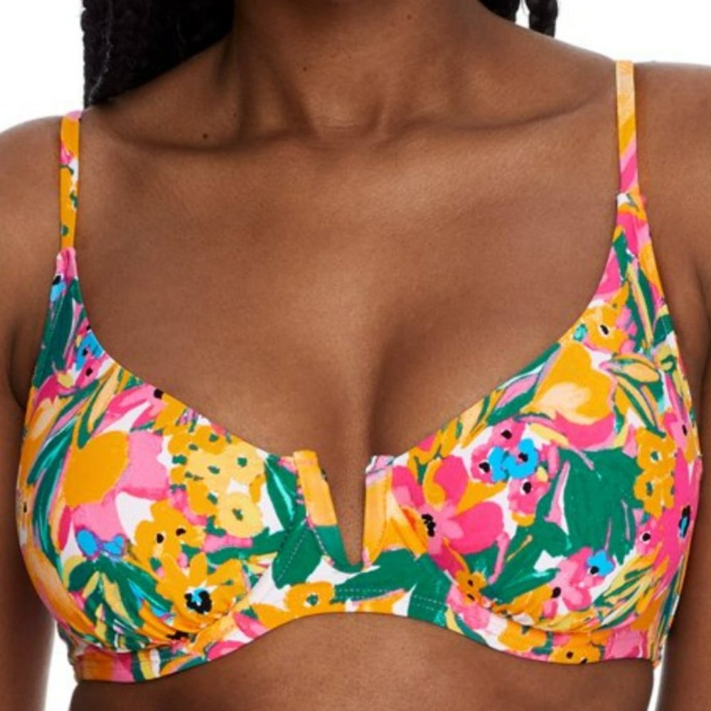 NWT Anne Cole Limited Edition Bikini Swim V-Wire Top Med